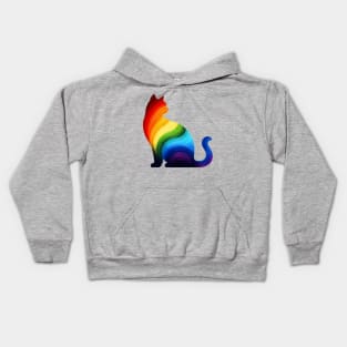 Rainbow cat silhouette 1 Kids Hoodie